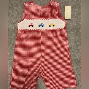 NWT Fantaisie Kids smocked cars romper. Size 3T.